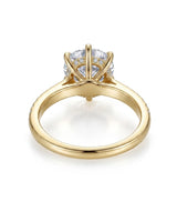 Luxury 3 ct moissanite engagement ring with six prongs in yellow gold - SARATTI