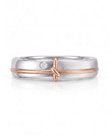 Luxury Love Notes wedding ring set with timeless elegance in two tone 18K gold | SARATTI