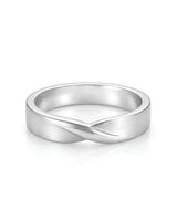 Luxury Mobius wedding ring set with timeless intertwined design in durable polished platinum | SARATTI