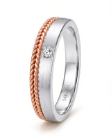 Luxury Timeless Bliss wedding ring set with classic elegance in two tone 18K gold | SARATTI