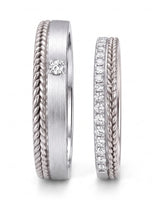 Luxury Timeless Bliss wedding ring set with sophisticated elegance in luminous 18K white gold | SARATTI