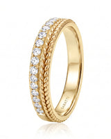 Luxury Timeless Bliss wedding ring set with sophisticated elegance in warm 18K yellow gold | SARATTI