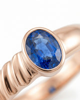 Luxury bezel set sapphire ring in 18K Rose Gold for refined modern jewelry buyers | SARATTI