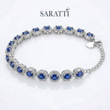 Luxury blue sapphire bracelet close-up detail | SARATTI