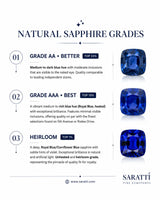 Luxury blue sapphire diamond ring crafted in refined 18K rose gold - SARATTI