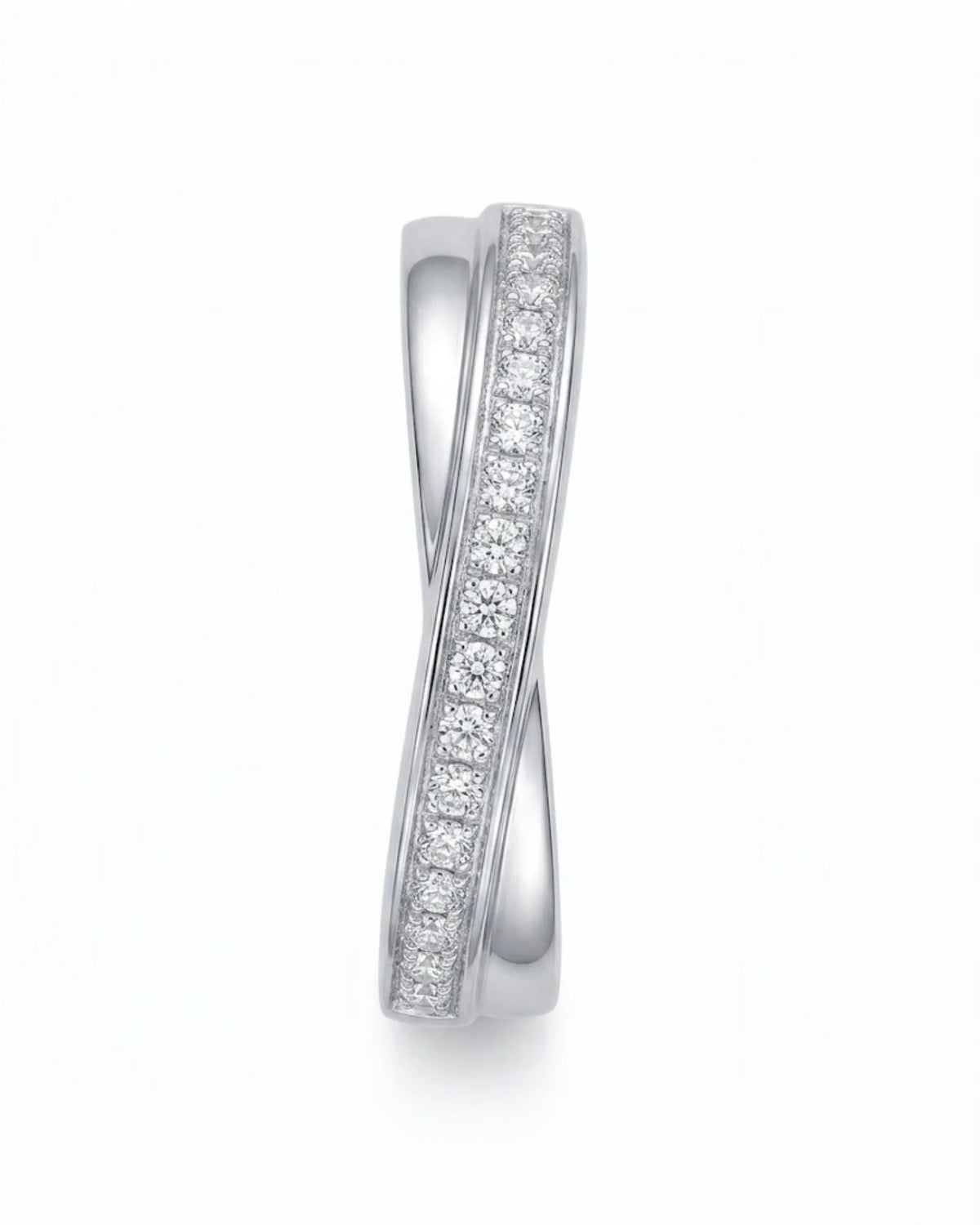 Luxury classic diamond half eternity wedding ring set with refined 18K white gold craftsmanship | SARATTI