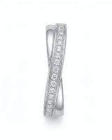 Luxury classic diamond half eternity wedding ring set with refined 18K white gold craftsmanship | SARATTI