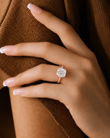 Luxury cushion cut moissanite pavé ring in rose gold for elegant buyers - SARATTI