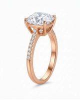 Luxury cushion cut moissanite pavé ring in rose gold for elegant buyers | SARATTI