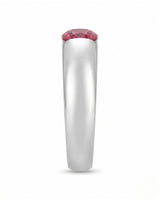 Luxury cushion ruby solitaire ring in polished 18K white gold craftsmanship | SARATTI