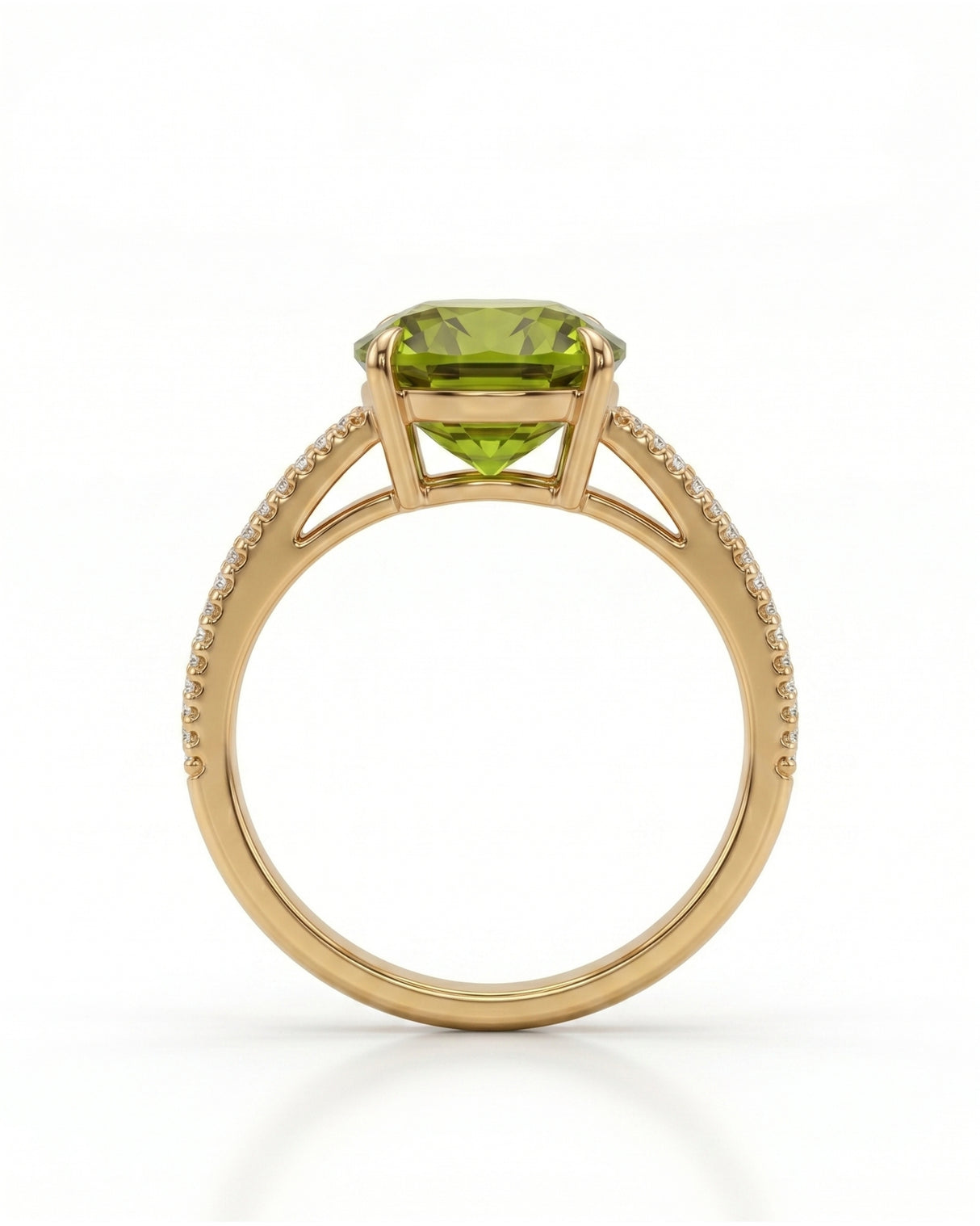 Luxury cushion tourmaline and diamond ring in polished 18K Yellow Gold | SARATTI