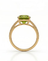 Luxury cushion tourmaline and diamond ring in polished 18K Yellow Gold | SARATTI