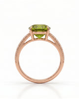 Luxury cushion tourmaline and diamond ring in refined 18K Rose Gold | SARATTI