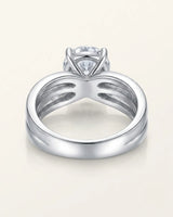 Luxury moissanite engagement ring with floating centre and enduring platinum craftsmanship | SARATTI