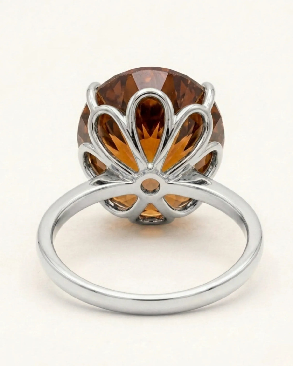 Luxury natural Imperial Topaz statement ring with oval design and premium 18K white gold craftsmanship | SARATTI
