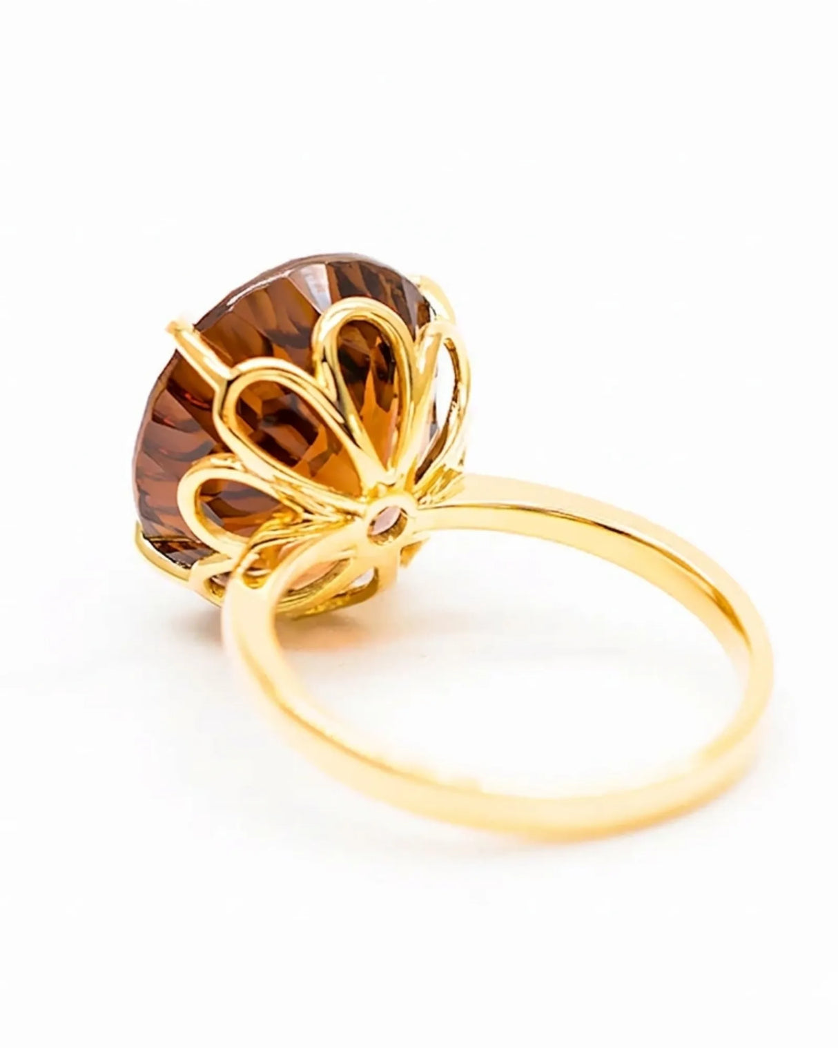 Luxury natural Imperial Topaz statement ring with oval design and premium 18K yellow gold craftsmanship | SARATTI