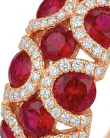 Luxury natural ruby and diamond ring in 18K Rose Gold | SARATTI
