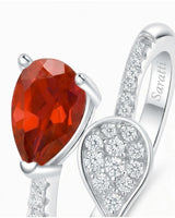 Luxury natural ruby and diamond ring in 18K White Gold | SARATTI
