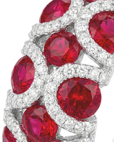 Luxury natural ruby and diamond ring in Platinum | SARATTI