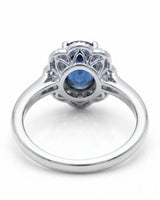 Luxury oval sapphire diamond ring crafted in premium platinum - SARATTI