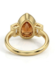 Luxury pear Natural Imperial Topaz setting-only design with diamond sides | SARATTI