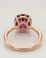 Luxury pink tourmaline ring with oval center stone in 18K rose gold - SARATTI