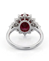Luxury platinum tourmaline and diamond ring with romantic halo design and refined presence | SARATTI