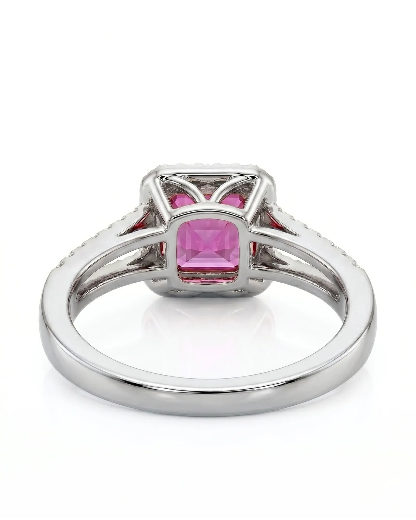 Luxury purple sapphire diamond ring crafted in refined 18K white gold | SARATTI