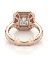 Luxury radiant cut moissanite engagement ring in 18K rose gold - SARATTI