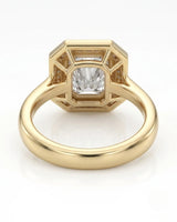 Luxury radiant cut moissanite engagement ring in 18K yellow gold - SARATTI