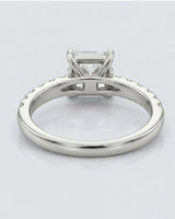 Luxury radiant moissanite pavé ring in platinum for elegant buyers - SARATTI