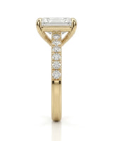 Luxury radiant moissanite pavé ring in yellow gold for elegant buyers | SARATTI