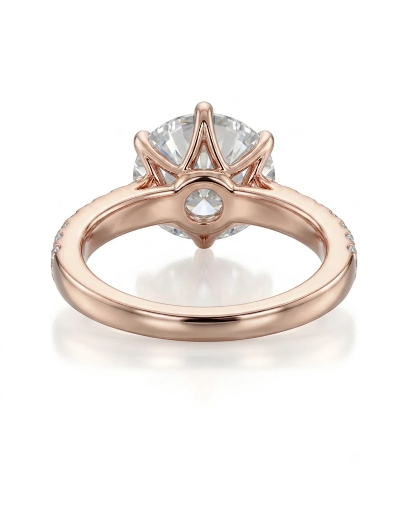 Luxury round diamond proposal ring with elevated setting and refined 18K rose gold detailing | SARATTI