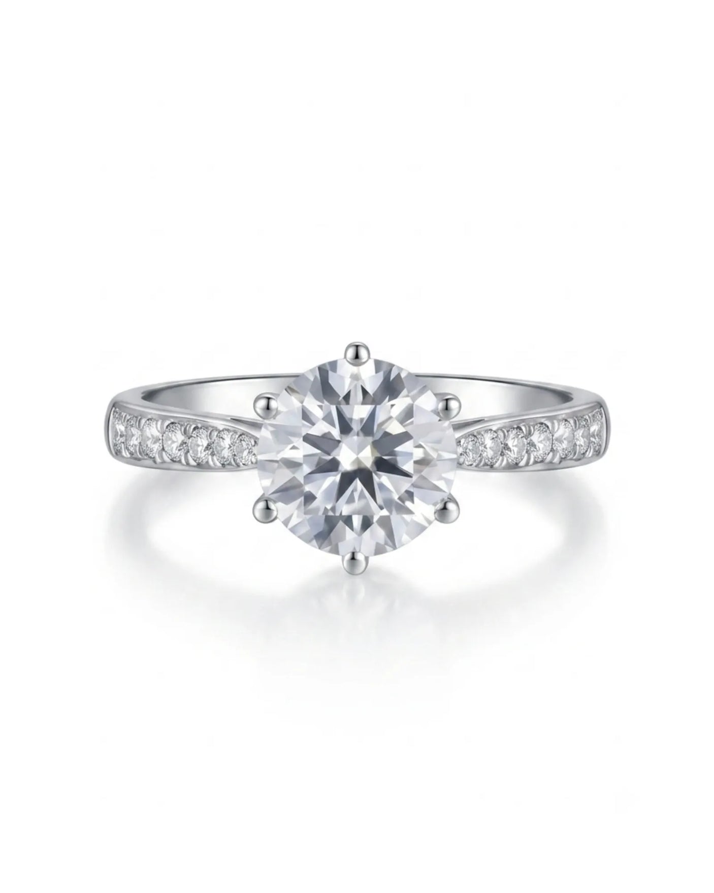 Luxury round diamond proposal ring with sculpted prongs and enduring platinum band | SARATTI