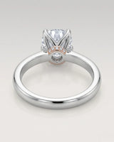 Luxury round moissanite ring with hidden pavé detail and white gold setting - SARATTI