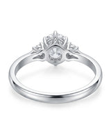 Luxury round moissanite ring with open gallery and elegant white gold band - SARATTI