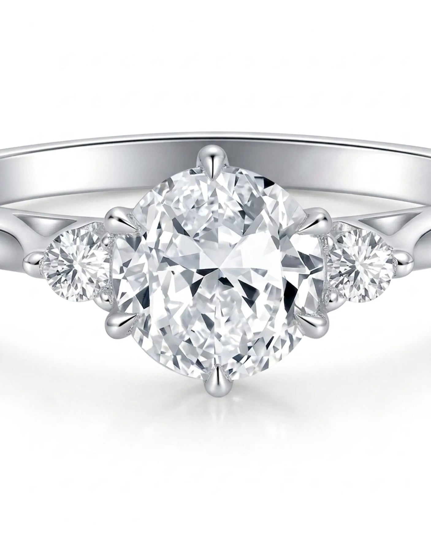 Luxury round moissanite ring with open gallery and elegant white gold band | SARATTI
