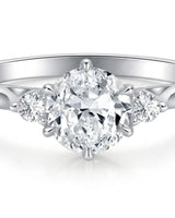 Luxury round moissanite ring with open gallery and elegant white gold band | SARATTI