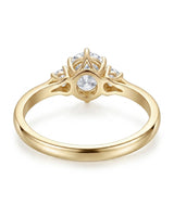 Luxury round moissanite ring with open gallery and rich yellow gold band - SARATTI
