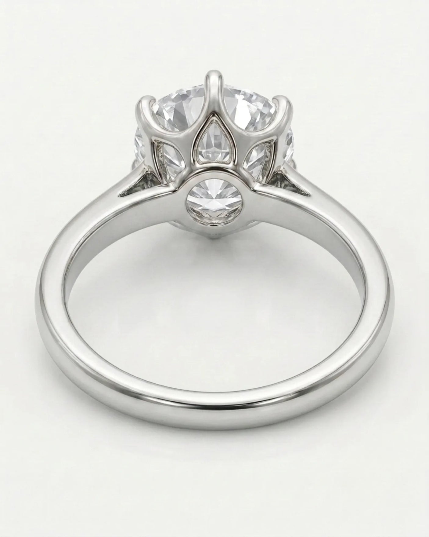 Luxury round moissanite solitaire ring in platinum for premium engagement styling | SARATTI