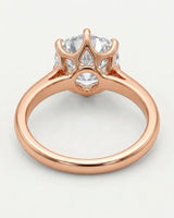 Luxury round moissanite solitaire ring in rose gold for refined engagement styling | SARATTI.