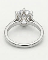 Luxury round moissanite solitaire ring in white gold for refined engagement styling | SARATTI.