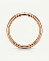 Luxury single diamond wedding ring in 18K Rose Gold -- SARATTI