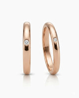Luxury single diamond wedding ring in 18K Rose Gold - SARATTI