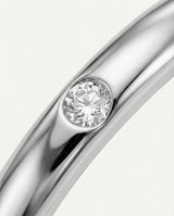 Luxury single diamond wedding ring in 18K White Gold | SARATTI