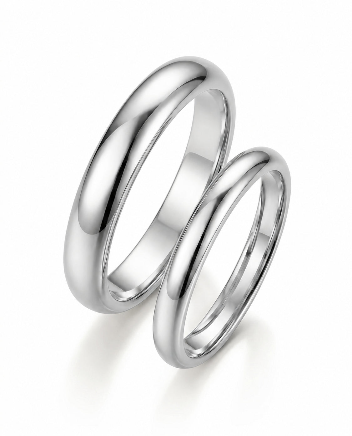 Luxury smooth comfort fit wedding band in 18K White Gold | SARATTI