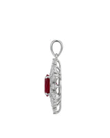 Luxury unheated ruby and diamond pendant brooch with distinctive snowflake-inspired craftsmanship | SARATTI