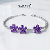 Luxury violet gemstone bracelet close-up detail | SARATTI