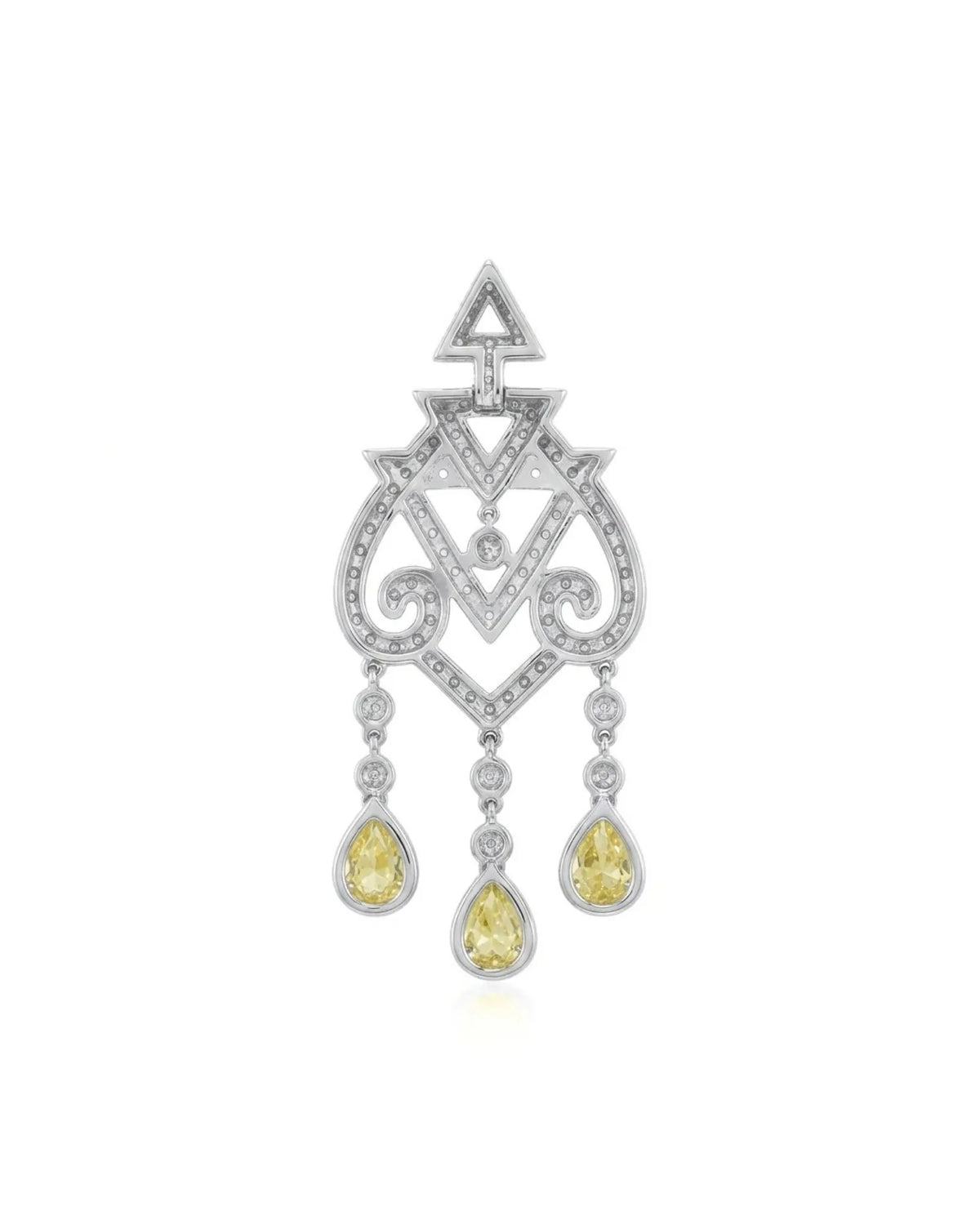 Luxury yellow diamond tassel necklace with white diamond openwork and 18K white gold craftsmanship | SARATTI