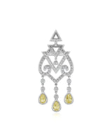 Luxury yellow diamond tassel necklace with white diamond openwork and 18K white gold craftsmanship | SARATTI